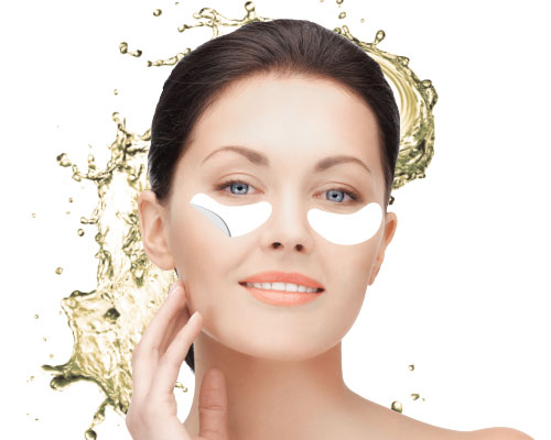 Revitalizing hydrogel eyes contour patches with champagne