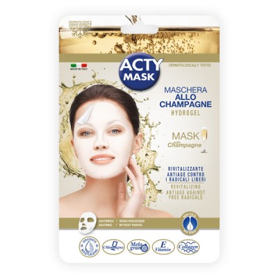 Revitalizing hydrogel mask with champagne